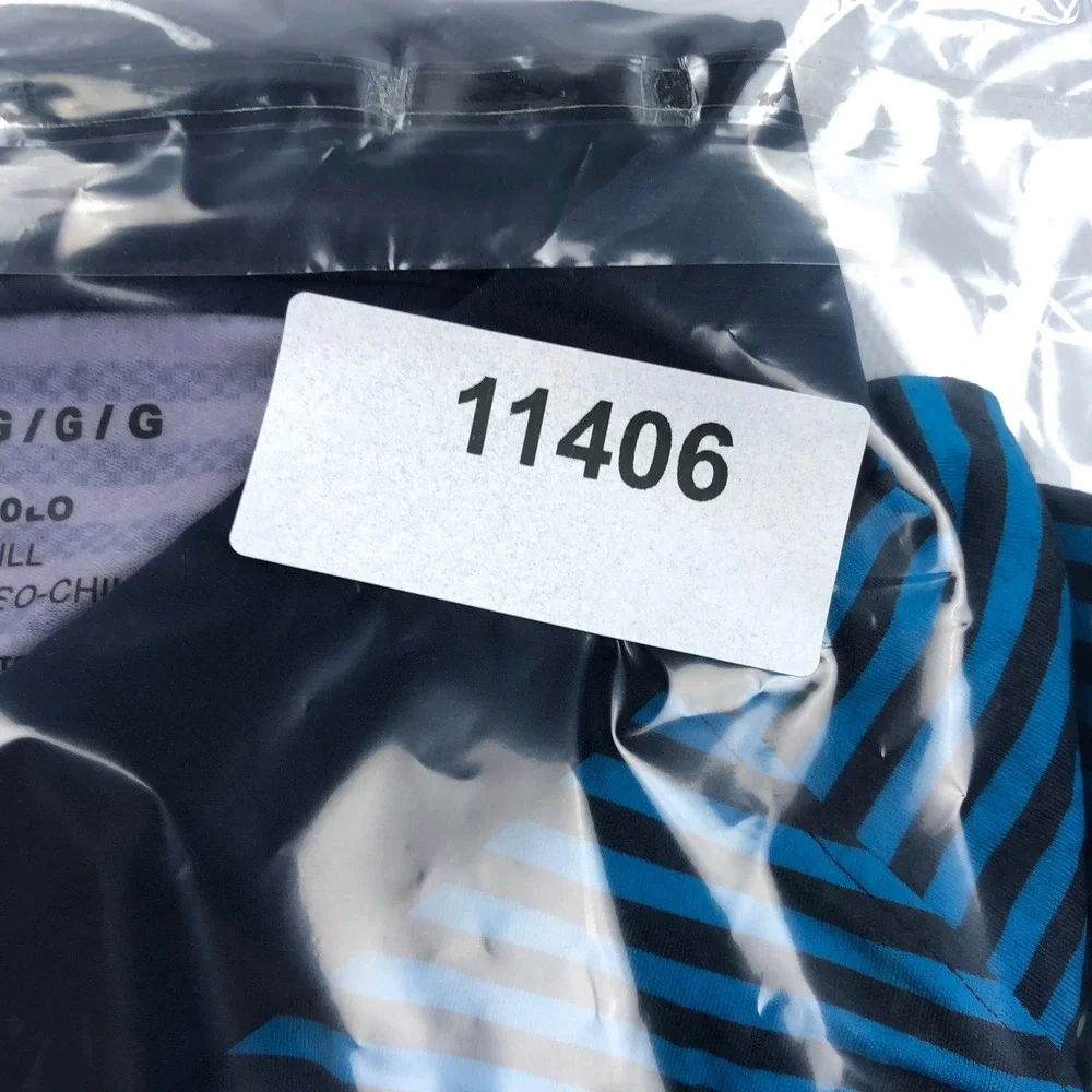 Under Armour Mens Iso-Chill Polo Shirt Blue Black Striped Golf Large 1377296 - Picture 11 of 11